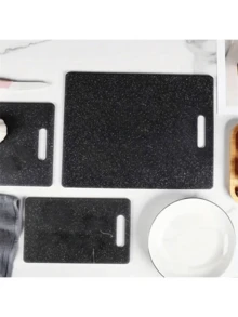 1 Set Of 3 Plastic Cutting Boards With Marble Pattern, Kitchen Food Preparation Work Surface, Plastic Cutting Boards For Separating Raw/Cooked Foods, Double-Sided Cutting Boards For Fruit Sorting; Home Vegetables And Food, Sorting Cutting Board, 1 Set Of 3 Large Plastic Cutting Boards, Medium And Small - Black - View 5