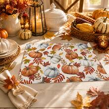 1pc Pumpkin Pattern Diatomaceous Earth Kitchen Drain Mat, Absorbent Dish Drying Mat, Coffee Machine Mat, Dishwashing Mat, Sink Mat, Kitchen Countertop Protector, Suitable For Cups, Plates, Tableware And Kitchen Decor - Multicolor - View 1