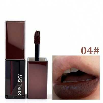 Barro de labios mate de terciopelo, cosmético de labios de larga duración con alta pigmentación, resistente al agua y al sudor, fácil de aplicar, apto para principiantes y estudiantes para uso diario, cosplay, maquillaje de fiesta y regalo festivo