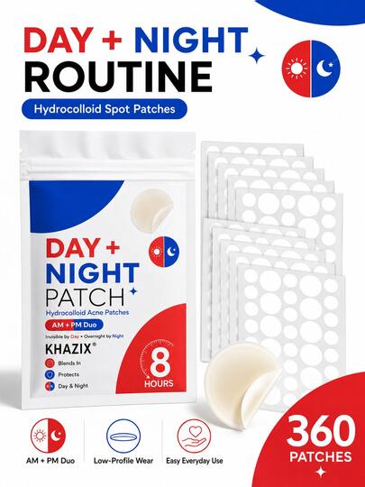 360PCS Hydrocolloid Acne Patches, Waterproof & Sweat-Proof, Day & Night Use, Seamless & Non-Caking, Gentle & Non-Irritating, Refreshing & Skin-Friendly