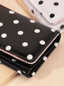Polka Dot Mini Wallet, Korean Style Minimalist Niche Brand Multi-Function Tri-Fold Wallet, Super Cute Short Women's Wallet, Polka Dot Mini Tri-Fold INS Style Campus Style Wallet Card Holder, Lightweight Portable Multi-Slot PU Wallet, Gift For Her - Multicolor - View 4