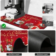 1pc Christmas Style Dish Drying Mat, Coffee Machine Mat, Absorbent Quick-Drying Table Protector, Dining Table Bar Counter Holiday Decor Mat, Practical Christmas Kitchen Supplies, Home Gift, Tabletop Decoration - XYLSD-912 - View 9