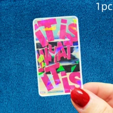 Pink Lettering IT IS WHAT IT IS, Used For Self-Consolation, Let Go Of Hesitation Waterproof Vinyl Sticker - Durable Smooth Surface, Self-Adhesive Bumper Sticker, Suitable For Cars, Windows, Laptops, Trucks, Water Bottles - Multi-Purpose Durable Design, Car Sticker - Vinyl - View 12