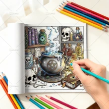 Halloween Night Zombie Graveyard Coloring Book, Large Print Simple Line Art Spooky Cemetery Undead Themed Stress Relief Relaxing Coloring Pages, Ideal Halloween Birthday Gift For Adults Teens - Halloween Night - View 10