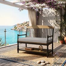 Heavy-Duty Indoor/Outdoor Bench Pad – Sophisticated Design For High-Traffic Seating Areas - Grey - View 5