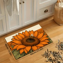 1pc "Bee & Sunflower" Pattern Design Kitchen Mat Silicone Rug, Absorbent Non-Slip Quick-Dry Bathroom Carpet, All-Season Door Mat Room Decor, Indoor Multi-Function Foot Pad - Multicolor - View 15