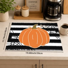 1pc Pumpkin Pattern Diatomaceous Earth Kitchen Drain Mat, Absorbent Dish Drying Mat, Coffee Machine Mat, Dishwashing Mat, Sink Mat, Kitchen Countertop Protector, Suitable For Cups, Plates, Tableware And Kitchen Decor - Multicolor - View 12