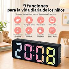 Reloj Digital LED de Mesa con Alarma, Reloj Electrónico para Recámara, Sala, Escritorio y Hogar - 1PC - Ver 6