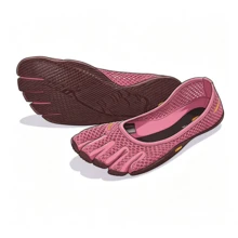 Women Minimalist Five Fingers Barefoot Ballet Shoes, Breathable Mesh Slip On Water Shoes, Wide Toe Box Toe Separator Footwear For Yoga & Daily Walking - Net Orange - View 5