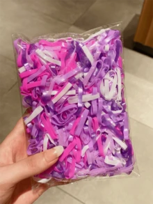 500/1000pcs Mixed Purple Elastic Hair Bands, Disposable Large Rubber Bands, Daily Use, Ponytail, Suitable For Daily Life, Vacation, Gift - Multicolor - View 4