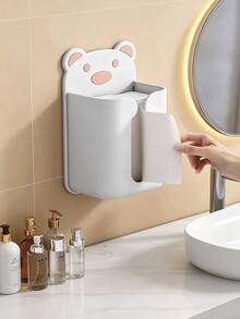 Cartoon Tissue Box, Toilet Paper Holder, Bathroom Tissue Storage Rack, Wall-Mounted Tissue Container, Countertop Tissue Dispenser, Space-Saving Tissue Holder, Bathroom Accessories, Kitchen Accessories, Room Decor, Bathroom Storage - View 12
