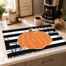 1pc Pumpkin Pattern Diatomaceous Earth Kitchen Drain Mat, Absorbent Dish Drying Mat, Coffee Machine Mat, Dishwashing Mat, Sink Mat, Kitchen Countertop Protector, Suitable For Cups, Plates, Tableware And Kitchen Decor - Multicolor - View 7