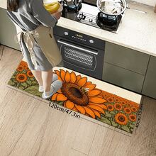 1pc "Bee & Sunflower" Pattern Design Kitchen Mat Silicone Rug, Absorbent Non-Slip Quick-Dry Bathroom Carpet, All-Season Door Mat Room Decor, Indoor Multi-Function Foot Pad - Multicolor - View 16