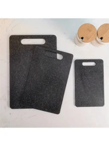 1 Set Of 3 Plastic Cutting Boards With Marble Pattern, Kitchen Food Preparation Work Surface, Plastic Cutting Boards For Separating Raw/Cooked Foods, Double-Sided Cutting Boards For Fruit Sorting; Home Vegetables And Food, Sorting Cutting Board, 1 Set Of 3 Large Plastic Cutting Boards, Medium And Small - Black - View 6