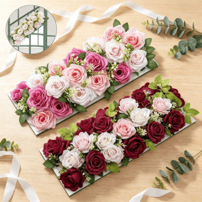 Wedding Arch Artificial Flowers, Wall Decor Arch Floor Flowers, Artificial White Hydrangea Flower Ornaments, Wall Decor, Table Centerpieces, Aisle Decoration, Valentine's Day, Mother's Day Room, Multipurpose Background Artificial Flowers