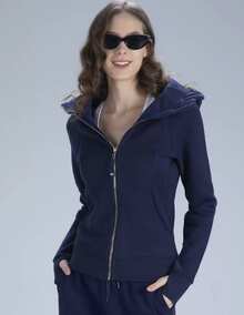 Lululemon Women's Scuba Full-Zip Hoodie Classic Hooded Jacket Fit Track Jacket Full Zip Outerwear Breathable Warm Athletic Sweatshirt With Thumbholes - 午夜藍 - 查看 2
