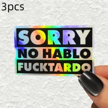 SORRY NO HABLO FUCKTARDO Sarcastic Text Sticker, Waterproof Vinyl Sticker - Durable Matte Surface, Self-Adhesive Bumper Sticker, Suitable For Cars, Windows, Laptops, Trucks, Water Bottles - Multi-Purpose Durable Design, Car Sticker - Vinyl - View 13