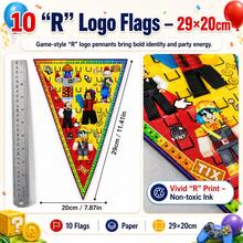 Roblox 10/20pcs Pita Tema Anime Dekorasi Ulang Tahun Bendera Segitiga Warna-warni Dekorasi Pesta Perlengkapan Foto Cocok untuk Pesta Natal Ulang Tahun Karnaval Malam Dekorasi Multi-Adegan - Bendera Roblo - View 4