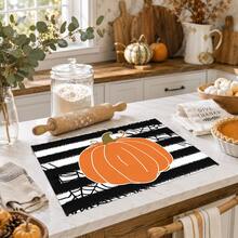 1pc Pumpkin Pattern Diatomaceous Earth Kitchen Drain Mat, Absorbent Dish Drying Mat, Coffee Machine Mat, Dishwashing Mat, Sink Mat, Kitchen Countertop Protector, Suitable For Cups, Plates, Tableware And Kitchen Decor - Multicolor - View 2
