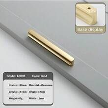 Furniture Handles, Black & Gold Cabinet And Wardrobe Pulls, Solid Aluminum Kitchen Cabinet Handles, Long Cabinet Drawer Pulls - Multi-color - View 9