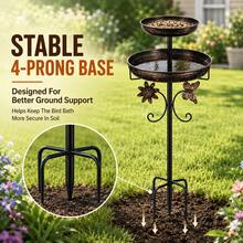 Metal Bird Bath Feeder Bowl With Garden Stake,Outdoor Bird Bath & Feeder,Weather-Resistant Yard DecorFor Birds & Butterflies - Bird Bath and Bird Feeder Garden Stake - View 1