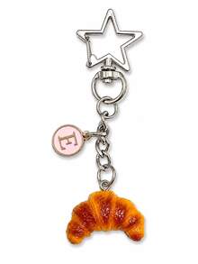 Personalized Fun Horn-Shaped Keychain Gift For Girls, Girls' Key Chain Bag Charm, Back To School Gift For Girls, Cute Horn-Shaped Letter Keychain, Exquisite Key Chain For Girls, Versatile Bag Charm, Best Friend/Couple Keychain Accessory, Back To School Gift, Exclusive Afternoon Tea Women's Keychain - Yellow Croissant - View 10