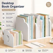 1pc Desktop Bookshelf Organizer, Multi-Functional Books, Stationery And Document Storage Rack, Minimalist Desktop Bookshelf, Suitable For Student Study Room, Office And Home - A - View 1