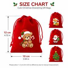 12 Packs Christmas Drawstring Gift Bags, Small Red Holiday Gift Bags With 12 AssortedChristmas Designs, 3.94 X 4.72 Inch Mini Gift Pouches For Stocking Stuffers, Party Favors &Holiday Gift Packaging - Red - View 2