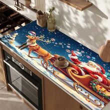 1pc Dish Drying Mat, Coffee Machine Mat, Christmas Reindeer Sleigh Pattern Dish Drying Mat, Suitable For Kitchen, Dining Room, Holiday Table Atmosphere, Practical Home Decor For Winter Christmas Season, Family Gift, Tabletop Decoration - XYLSD-909 - View 7