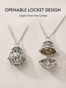 Fashionable and Popular Men Glow In The Dark Stone Charm Necklace Copper for Jewelry Gift and for a Stylish Look - Antique Silver - View 4