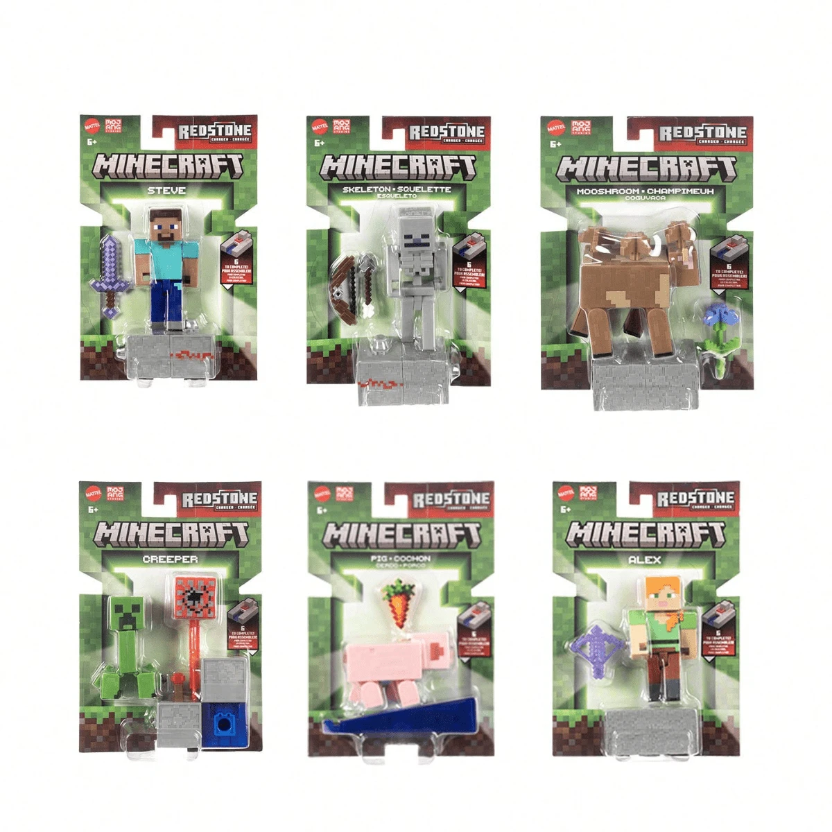 Mattel Official Minecraft Redstone Figure With Movable Joints And Redstone Circuit Mechanism, Building Block Compatible Model, Birthday Gift Toy Set For Boys 7-14 Years Old - Multicolor - View 1
