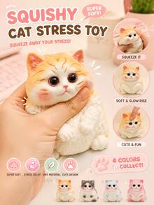 somoving Juguete antiestrés suave de gatito, accesorio fidget con temática animal adorable, dulce adorno de escritorio, maravilloso regalo de cumpleaños, vuelta a clases, Halloween & fiesta animada para jóvenes - Multicolor - Ver 6