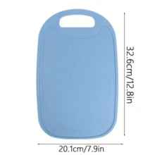 1/2pcs Blue Plastic Kitchen Cutting Board, Built-In Handle, Lightweight And Portable, Convenient For Daily Use, Hangable, Suitable For Preparing Fruits, Vegetables And Fast Food, Kitchen Decor - Mint Blue - View 6