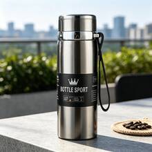 1pc 800/1000ml Large Capacity Portable Stainless Steel Vacuum Insulated Water Bottle, Fashionable Sports Style Multi-Color Cylindrical With Carrying Rope, Suitable For Outdoor Sports Warmth And Cold Protection, Ideal Gift For Anniversary And Holiday - Multicolor - View 8