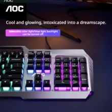 AOC KM410 Wired Gaming Keyboard And Mouse Set, Mechanical Feel, 104 Keys, Office Computer Keyboard Set, Metal Panel, Ergonomic Design - View 9