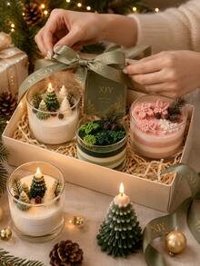 Mini Snow-Covered Christmas Tree & Holly Leaf Silicone Mold, Realistic Snow-Topped Tree Design With Delicate Layered Texture, Compact Size, Suitable For Aromatherapy Candle Inlay Decor, Standalone Small Candles, Handmade Soap Accessories, Decoration And Resin Micro Landscapes, Compatible With Christmas-Themed Candle Creations, Create Winter Atmosphere Desktop Decor, Can Be Used As Holiday Handmade Gift Material - Silicone Mold - View 5