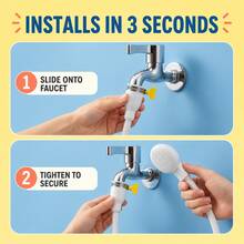 Portable Faucet Sprayer With Flexible Hose, Tool-Free Clamp-On Handheld Shower Attachment For Pet Bathing, Hair Washing, Produce Rinsing And Plant Watering - View 2