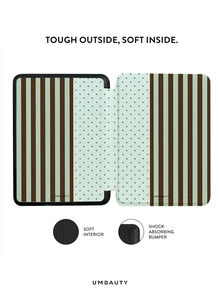 UMBAUTY Striped & Polka Dot Pattern Protective Case For 7/6.8/6 Inch Kindle Paperwhite (12th/11th/10th/7th/6th/5th Gen - 2024) | Kindle Colorsoft Signature Edition E-Reader Accessory, Cute Minimalist Protective Case With Hand Strap, Suitable As A Gift For Colleagues And Friends - Multicolor - View 3