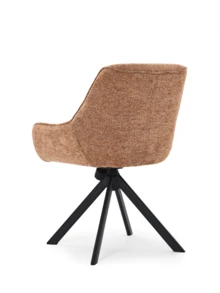 Goeurvant Scandi Swivel Dining Chair With Arms 360° Rotation&Gentle Rocking Function Ergonomic Accent Chair For Living Room&Reading Nook-Set Of 2/4/6-Orange Chenille - Orange Chenille - View 11