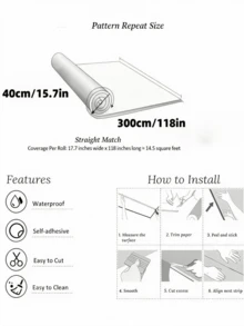 1 Roll Faux Wood Grain Foam Wall Panel, PVC Material, Thickened Waterproof Wear-Resistant, Self-Adhesive Peel And Stick, Easy Installation, 3D Textured Wallpaper, Suitable For Bedroom And Various Wall Surfaces Including Uneven Surfaces - 1 Roll - 40*300CM - View 3