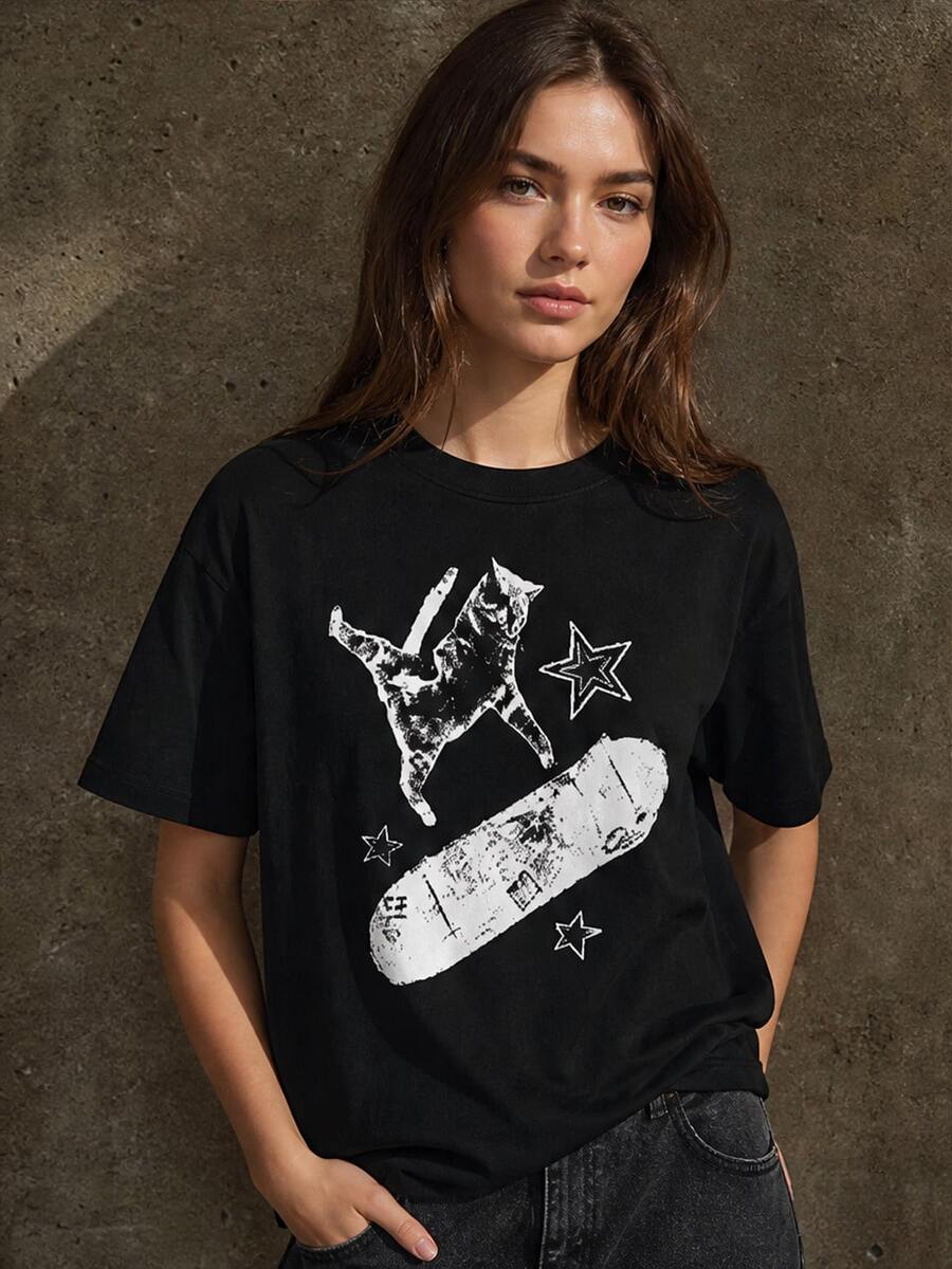Women T-Shirts - 黑色 - 查看 1