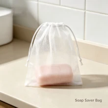 1/10/20pcs Drawstring Soap Mesh Bags, Exfoliating Mesh Soap Storage Bags, Reusable White Soap Pouches, Foaming Bath Cleaning Bags, Suitable For Shower, Bath And Home Bathroom Use - Upgraded Version - View 11