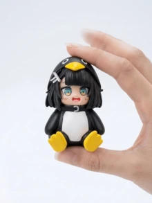 "Gugugaga" Cute Penguin Meme Funny Figurine, Humorous Desktop Decor Ornament, Cartoon Game Lover Gift - Multicolor - View 11