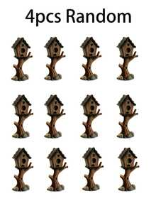1pc 3D Printed Fairy Mini Garden Decor, Assemblable Mini Birdhouse Model, Cute Fairy Tale Micro Landscape Decoration, DIY Assembly Kit, Suitable For Dollhouse, Patio, Succulent Planter, Indoor And Outdoor Miniature Scene Decor - A - View 6