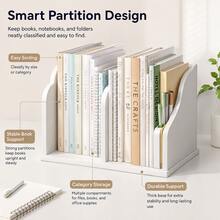 1pc Desktop Bookshelf Organizer, Multi-Functional Books, Stationery And Document Storage Rack, Minimalist Desktop Bookshelf, Suitable For Student Study Room, Office And Home - A - View 2