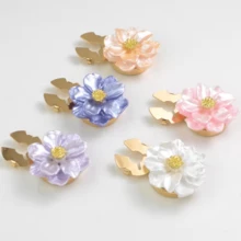 1Pc/2Pcs Floral Seamless Button Set, Decorative Clip-On Shirt Buttons, Women's Shirt Collar/Cuff Decorative Buttons, Quick Detach And Install - Multicolor - View 6