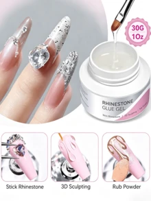 BORN PRETTY 30G Rhinestone Glue Gel No Wipe Uv Led Gel Multi Use For Rhinestone Adhesion 3D Modeling And Powder Nail Diy - 30g - View 5