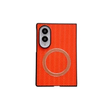 Magnetic Foldable Screen Protective Case Compatible With Samsung FOLD8 8U, Minimalist Design - Orange + Standard Front Cover - View 5