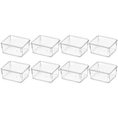 Kit 8 Acrílico P Organizador de Gaveta Premium Transparente