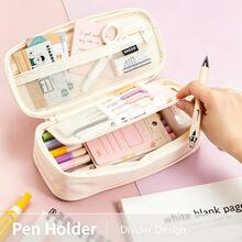 1pc Pink Large Capacity Stationery Box, Back To School Essential Multi-Functional Pencil Case, Teacher Desk Accessory Pen Holder, Suitable For Classroom Storage Cabinet Decoration, Office Desk Accessory, Pink Office Supplies - Pencil Case - View 3